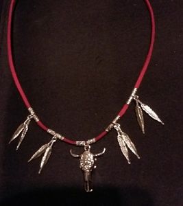 SOUTHWEST GENUINE LEATHER SOUTHWESTERN NECKLACE OS